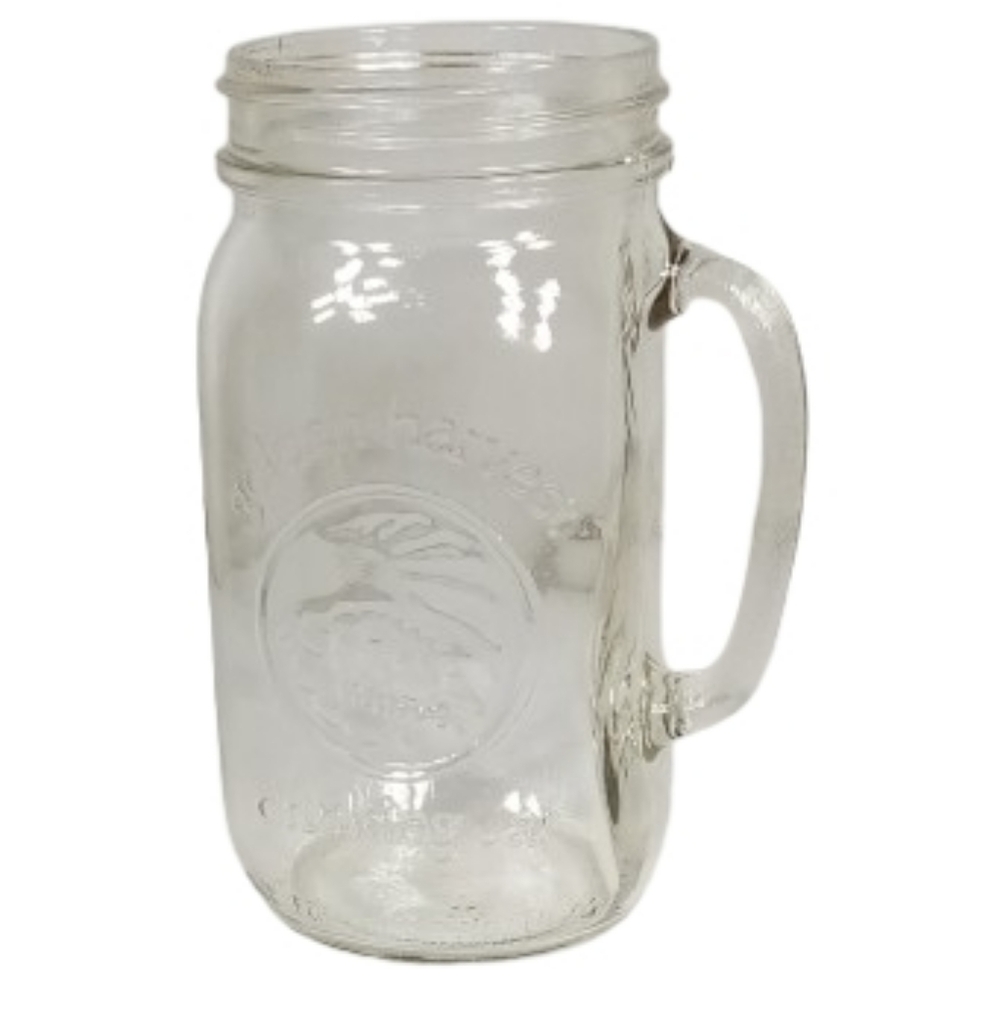 Golden Harvest 28oz Clear Glass Drinking Jar with Handle